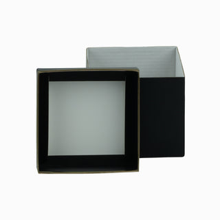 Cutie cadou Cub Pliat, 11.5x11.5x10 cm - Negru / Bronz