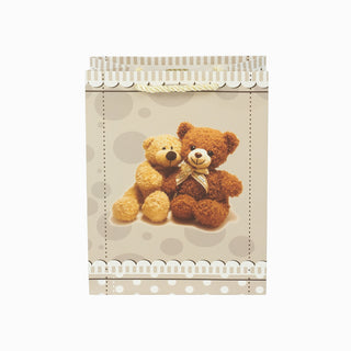 Punga cadou Cadou Gama Urs, 18x23x10 cm - Crem / Alb