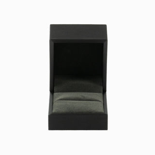 Cutie bijuterii Inel Gama Piele, 6.5x6x5 cm - Negru / Gri