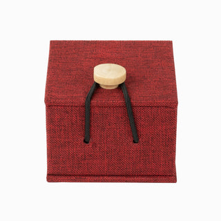 Cutie bijuterii Inel Textil, 6x7x4.5 cm - Bordo / Negru