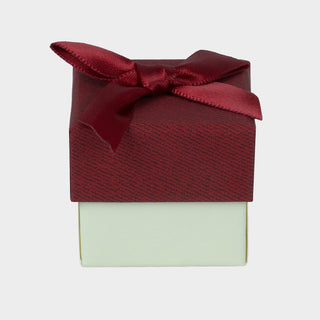 Cutie bijuterii Normal Paper, 4x4x3.5 cm - Bordo / Crem