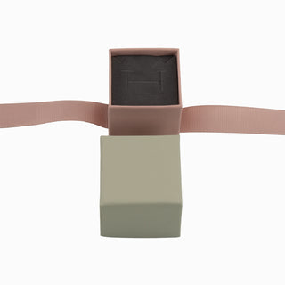 Cutie bijuterii Ribon Down R.D, 5x5x5 cm - Gri / Roz
