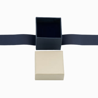 Cutie bijuterii Ribon Down R.D, 5.5x5.5x4.5 cm - Crem / Bleumarin
