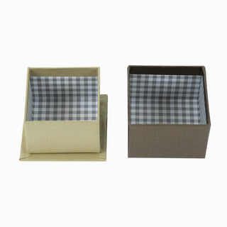 Cutie rigida cadou Cadou Rigid, 7.5x7.5x5.5 cm - Auriu / Caramiziu