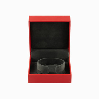 Cutie bijuterii Bratara Gama Piele, 9x9x4 cm - Rosu / Gri