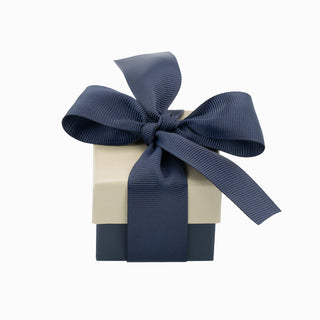 Cutie bijuterii Ribon Down R.D, 5.5x5.5x4.5 cm - Crem / Bleumarin
