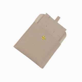 Saculet bijuterii Microfibra, 8x8+4 cm - Somon