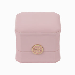 Cutie bijuterii Set Gama Piele, 7.5x7.5x6 cm - Roz / Gri