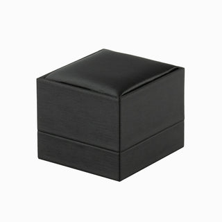 Cutie bijuterii Inel Gama Piele, 6.5x6x5 cm - Negru / Gri