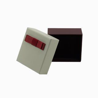Cutie bijuterii Flower Up F.U, 8.5x9x3.8 cm - Crem / Bordo