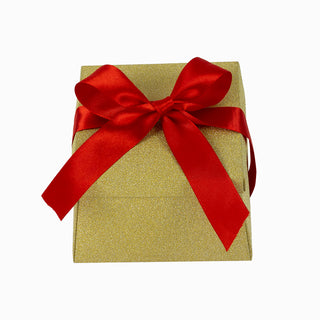 Cutie cadou Conic Pliat, 13x12x7 cm - Auriu / Rosu