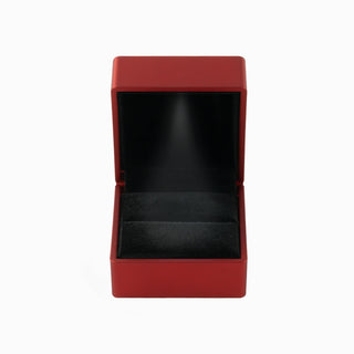 Cutie bijuterii Inel Led, 6.5x6.5x5 cm - Rosu / Negru