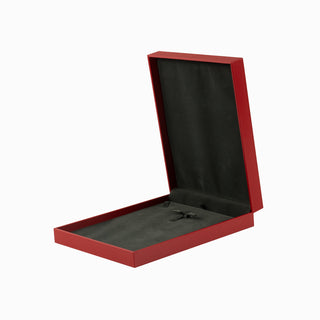 Cutie bijuterii Set Gama Piele, 19x24x5 cm - Rosu / Gri