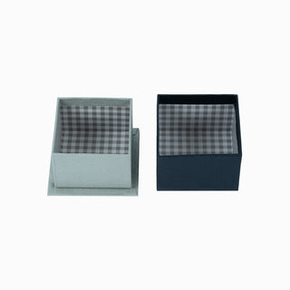Cutie rigida cadou Cadou Rigid, 7.5x7.5x5.5 cm - Argintiu / Bleumarin