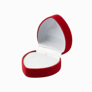 Cutie bijuterii Inel Inima, 4.2x4.5x3.3 cm - Rosu / Alb