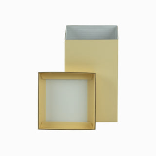 Cutie cadou Cub Pliat, 11.5x11.5x18 cm - Crem / Bronz