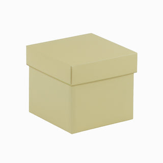 Cutie cadou Cub Pliat, 11.5x11.5x10 cm - Crem / Bronz