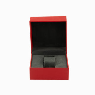 Cutie bijuterii Gama Piele Ceas, 11x11x8 cm - Rosu / Gri