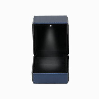 Cutie bijuterii Inel Led, 6x6.5x5 cm - Bleumarin / Negru