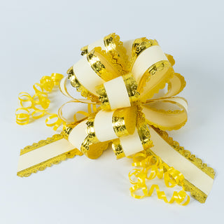Panglica Fundita Rapid Marturii | Martisor, 5 cm latime, 142.5 y lungime - Auriu-Crem