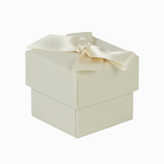Cutie bijuterii Normal Paper, 4x4x3.5 cm - Crem / Alb