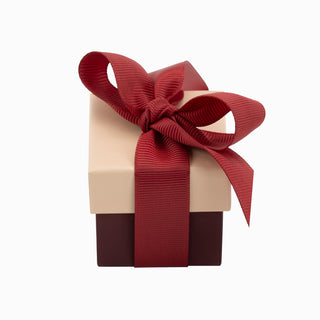 Cutie bijuterii Ribon Down R.D, 5x5x4.5 cm - Somon / Bordo