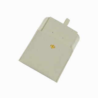 Saculet bijuterii Microfibra, 8x8+4 cm - Crem