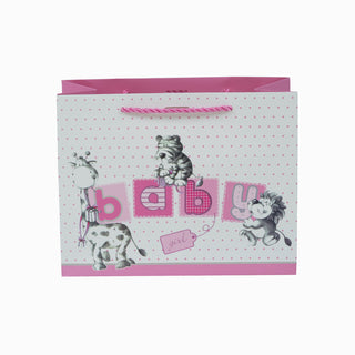 Punga cadou Cadou Baby, 23x18x12 cm - Roz / Alb
