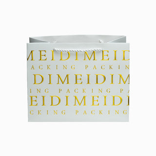 Punga cadou Cadou Meidi Embosaid, 23x18x12 cm - Alb / Auriu