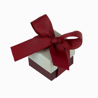 Cutie bijuterii Ribon Down R.D, 4x4x3.5 cm - Crem / Bordo