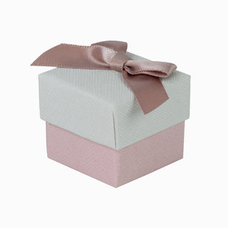 Cutie bijuterii Normal Paper, 4x4x3.5 cm - Crem / Roz / Gri