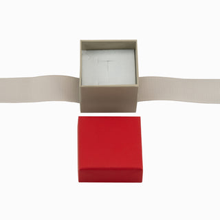 Cutie bijuterii Ribon Down R.D, 5x5x4 cm - Rosu / Crem / Alb