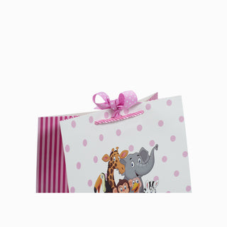 Punga cadou Cadou Jungla, 26x32x12 cm - Roz / Alb