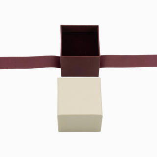 Cutie bijuterii Ribon Down R.D, 7x7x7 cm - Crem / Bordo