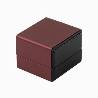 Cutie bijuterii Inel Led, 6x6.5x5 cm - Bordo / Negru