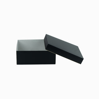 Cutie cadou Cub Pliat, 21x21x8 cm - Negru / Bronz