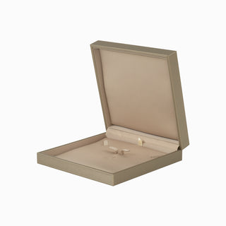 Cutie bijuterii Set Gama Piele, 16.5x16.5x4 cm - Auriu / Crem