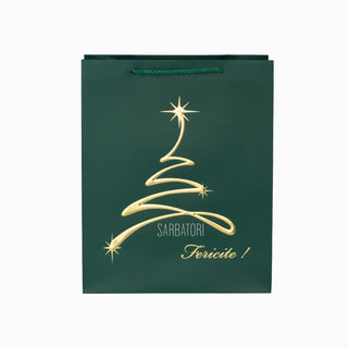Punga cadou Cadou Sarbatori, 26x32x12 cm - Verde
