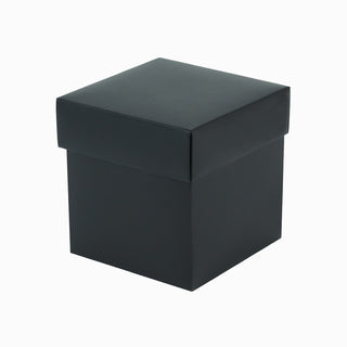 Cutie cadou Cub Pliat, 9x9x2.8 cm - Negru