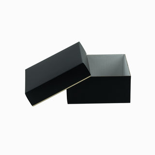 Cutie cadou Cub Pliat, 29.5x29.5x12 cm - Negru / Bronz