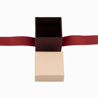Cutie bijuterii Ribon Down R.D, 5x5x4.5 cm - Somon / Bordo