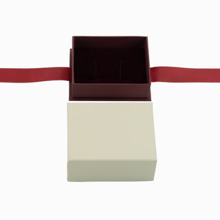 Cutie bijuterii Ribon Down R.D, 7x9x4.5 cm - Crem / Bordo