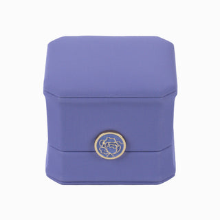 Cutie bijuterii Inel Gama Piele, 7.5x7.5x6 cm - Mov / Negru