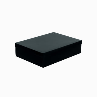 Cutie cadou Dreptunghi Pliat, 18x23x6 cm - Negru / Bronz