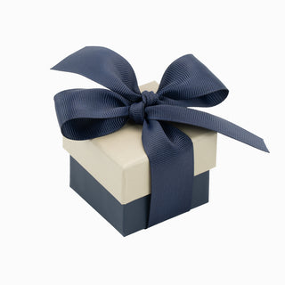 Cutie bijuterii Ribon Down R.D, 5.5x5.5x4.5 cm - Crem / Bleumarin