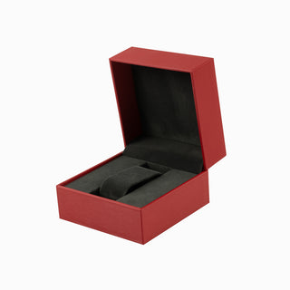 Cutie bijuterii Gama Piele Ceas, 11x11x8 cm - Rosu / Gri