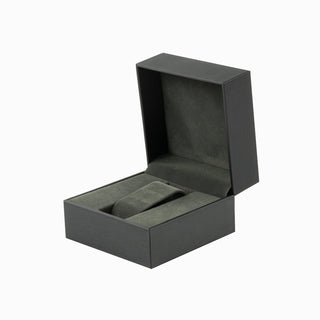 Cutie bijuterii Gama Piele Ceas, 11x11x8 cm - Negru / Gri