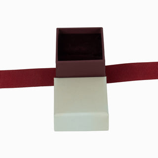 Cutie bijuterii Ribon Down R.D, 4x4x3.5 cm - Crem / Bordo