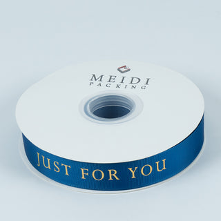 Panglica imprimeu Textil Just For You - Bleumarin / Auriu