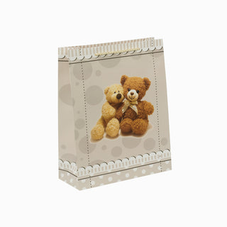 Punga cadou Cadou Gama Urs, 26x32x10 cm - Crem / Alb
